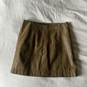 Brown Leather Skirt